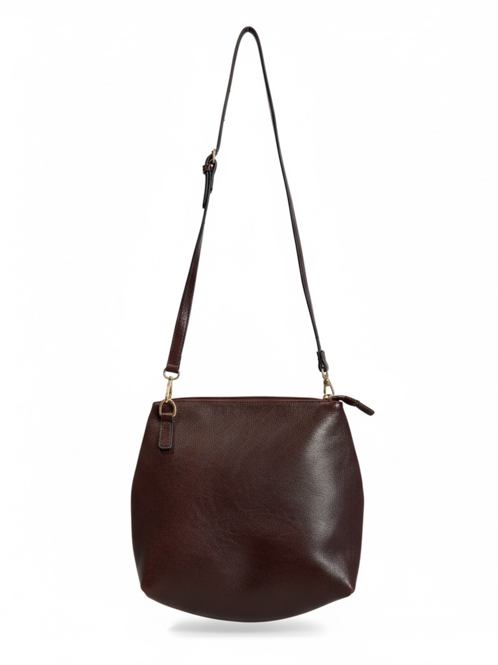 Source Unknown Dark Brown Leather Crossbody Bag